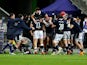 Scotland celebrate beating France in the Six Nations on March 26, 2021