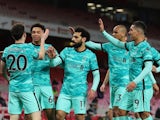 Liverpool's Diogo Jota celebrates scoring against Arsenal in the Premier League on April 3, 2021