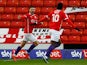 Barnsley's Alex Mowatt celebrates scoring their first goal against Reading in the Championship on April 2, 2021