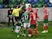 Bulgaria's Valentin Antov is shown a yellow card during the clash with Northern Ireland on March 31, 2021