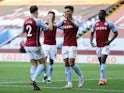 Aston Villa's Ollie Watkins celebrates scoring against Fulham in the Premier League on April 4, 2021