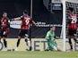 Bournemouth's Arnaut Danjuma celebrates scoring their first goal against Coventry on April 10, 2021