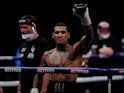 Conor Benn celebrates after winning the fight against Samuel Vargas on April 10, 2021