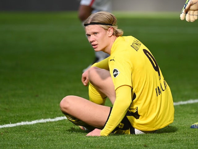 Erling Braut Haaland in action for Borussia Dortmund on April 3, 2021