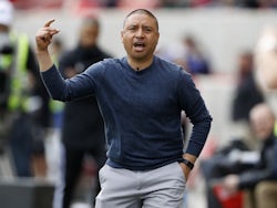 Real Salt Lake head coach Freddy Juarez, directs his team during the first half against the New York Red Bulls at Rio Tinto Stadium pictured in March 2020