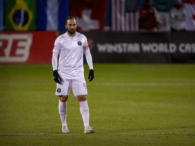 Gonzalo Higuain in action for Inter Miami in October 2020