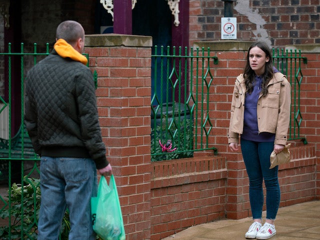 Kirk and Faye on the first episode of Coronation Street on April 19, 2021