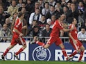 Liverpool's Yossi Benayoun (R) celebrates his goal during their Champions League soccer match against Real Madrid at Santiago Bernabeu stadium in Madrid February 25, 2009