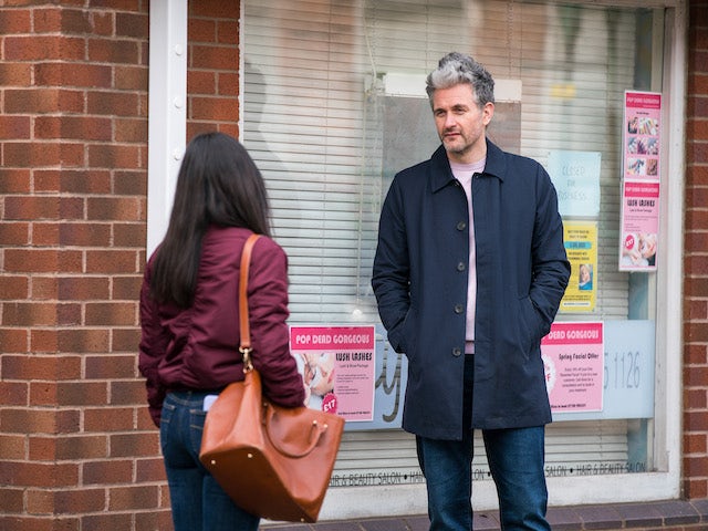 Lucas and Alina on the first episode of Coronation Street on April 19, 2021