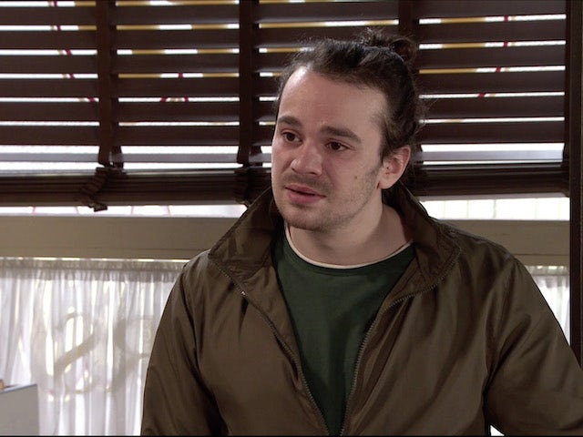 Seb on the first episode of Coronation Street on April 19, 2021