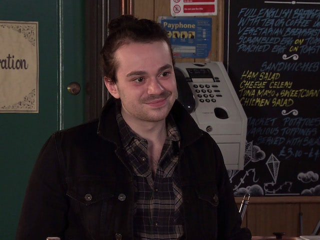 Seb on the second episode of Coronation Street on April 21, 2021