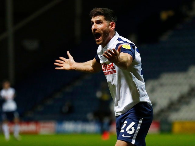 Ched Evans in action for Preston North End in February 2021