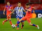 FC Porto's Marko Grujic in action with Chelsea's Jorginho in the Champions League on April 7, 2021