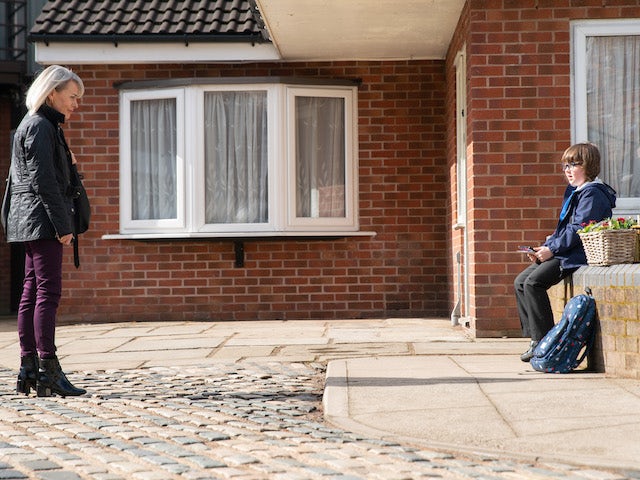 Sharon and Sam on the first episode of Coronation Street on April 30, 2021