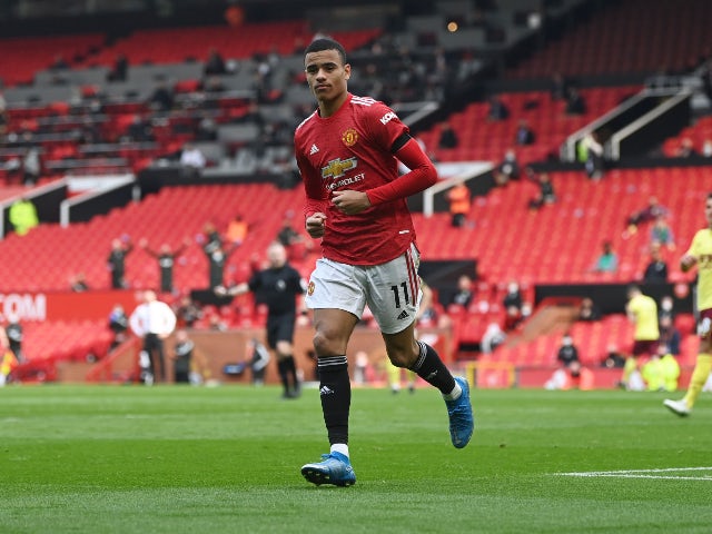 Mason Greenwood in action for Manchester United in April 2021