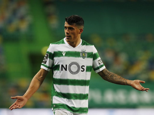 Pedro Porro in action for Sporting Lisbon on March 20, 2021