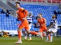 Cardiff City's Kieffer Moore celebrates scoring their first goal against Reading in the Championship on April 16, 2021