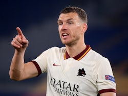 Roma forward Edin Dzeko pictured on April 15, 2021