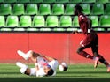 Paris Saint-Germain striker Kylian Mbappe goes down injured against Metz on April 24, 2021