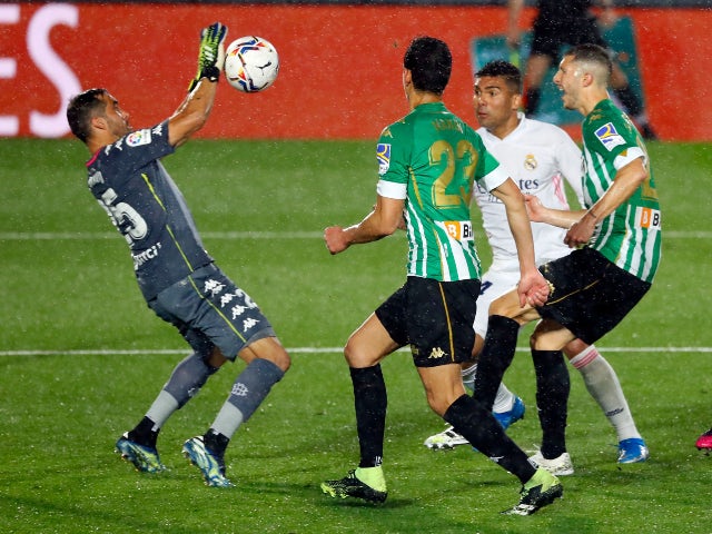 Real Betis' Claudio Bravo in action against Real Madrid in La Liga on April 24, 2021