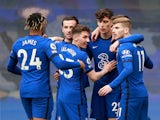 Chelsea's Kai Havertz celebrates scoring their first goal against Fulham in the Premier League on May 1, 2021