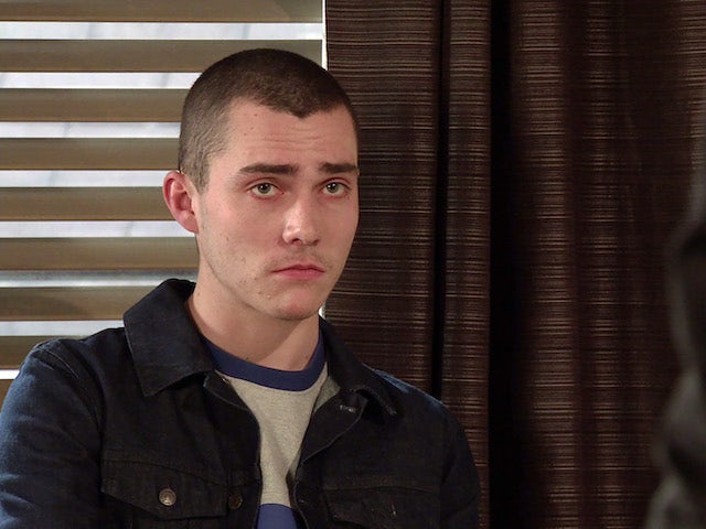 Corey on the first episode of Coronation Street on May 12, 2021