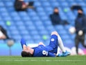 Chelsea's Mason Mount goes down injured against Fulham in the Premier League on May 1, 2021