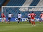 Sheffield Wednesday's Keiran Westwood saves a penalty from Nottingham Forest's Lewis Grabban in the Championship on May 1, 2021