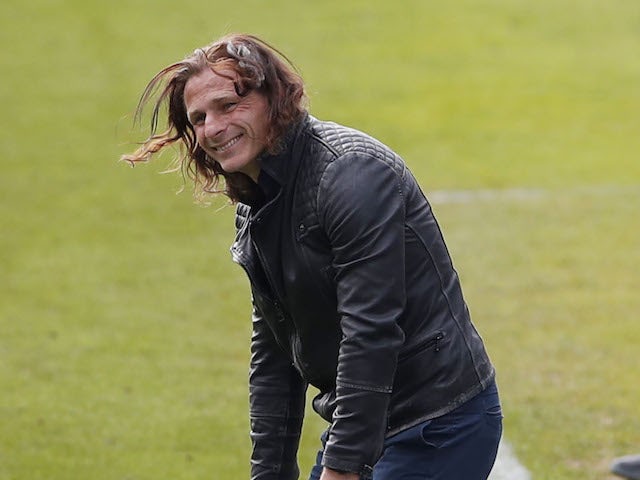 Wycombe Wanderers' manager Gareth Ainsworth reacts after the match on May 1, 2021