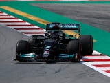 Lewis Hamilton in action during practice for the Spanish Grand Prix on May 7, 2021