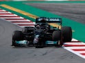 Lewis Hamilton in action during practice for the Spanish Grand Prix on May 7, 2021