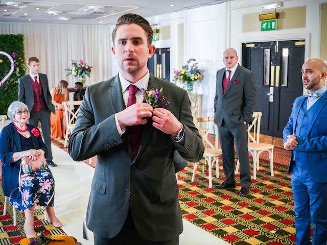 Callum at the altar on EastEnders on May 10, 2021