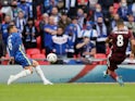 Youri Tielemans scores for Leicester City against Chelsea in the FA Cup final on May 15, 2021