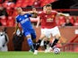 Leicester City's Youri Tielemans in action with Manchester United's Nemanja Matic in the Premier League on May 11, 2021