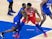 Philadelphia 76ers center Joel Embiid drives against Orlando Magic guard Dwayne Bacon on May 15, 2021