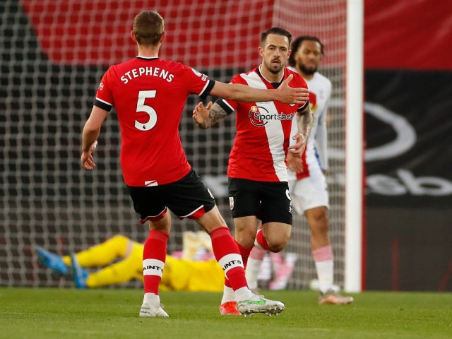 Southampton's Danny Ings celebrates scoring their first goal against Crystal Palace in the Premier League on May 11, 2021