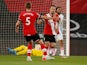 Southampton's Danny Ings celebrates scoring their first goal against Crystal Palace in the Premier League on May 11, 2021