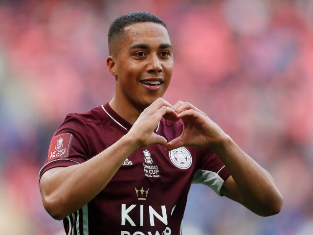 Youri Tielemans in action for Leicester City in May 2021