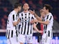 Juventus' Alvaro Morata celebrates scoring against Bologna in Serie A on May 23, 2021