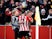 Brentford's Marcus Forss celebrates scoring their third goal against Bournemouth in the Championship playoffs on May 22, 2021