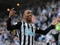 Newcastle United's Joseph Willock celebrates scoring against Sheffield United in the Premier League on May 19, 2021