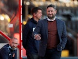 Sunderland's manager Lee Johnson reacts during the match against Lincoln on May 19, 2021