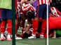 Atletico Madrid's Luis Suarez celebrates scoring their second goal against Real Valladolid in La Liga on May 22, 2021
