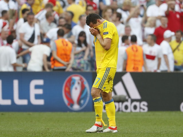 Ukraine's Artem Fedetskiy reacts after his side are knocked out of Euro 2016