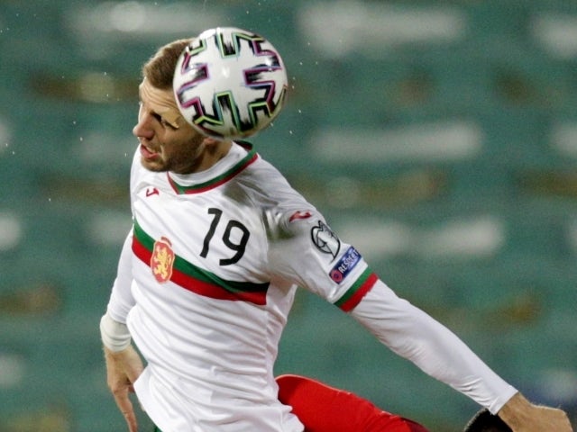 Bulgaria's Atanas Iliev in action on March 25, 2021