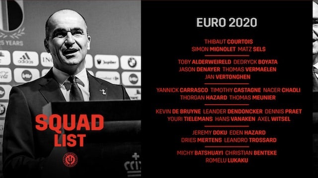Belgium squad for Euro 2020