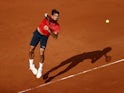 Roger Federer in action at the French Open on June 3, 2021