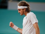 Stefanos Tsitsipas reacts at the French Open on June 4, 2021