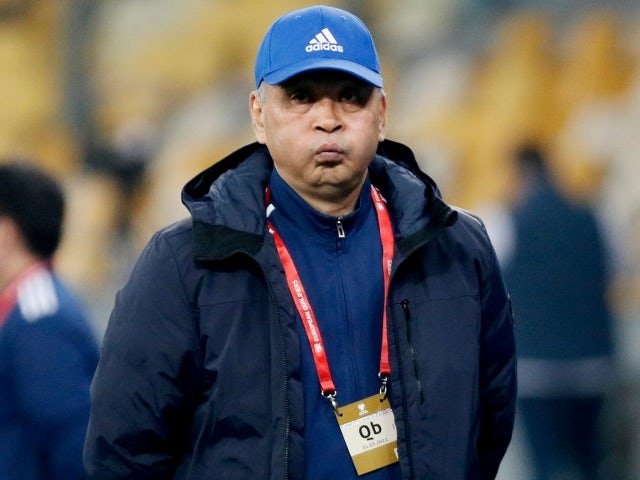 Kazakhstan manager Talgat Baysufinov pictured on March 31, 2021