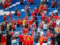 Wales fans applaud the players and coaching staff after the match against Albania on June 5, 2021